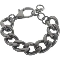 Behave – Armband – Gourmetschakel zwart – 20+4 cm – Stoer design