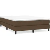 vidaXL Boxspring met matras stof donkerbruin 160x200 cm