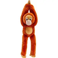 Keel Toys pluche Orang Utan aap knuffeldier - rood/bruin - hangend - 50 cm - Knuffel bosdieren