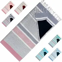 Arowell strandlaken - Trendy strandhanddoek - 2 lagen bescherming tegen zandhitte - 170 x 90 cm - Grey Burgundy
