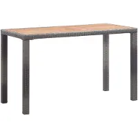 vidaXL Tuintafel, antraciet en bruin, 123x60x74 cm, massief acaciahout