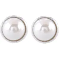Behave - Oorstekers dames - parel - zilverkleur - elegant klassiek design