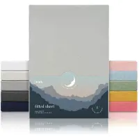 Blumtal Laleni Premium Hoeslaken Kids - 100% Katoen - 50 x 90 x 10 cm - Moonlight Grey - Set van 2
