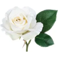 Mica Decorations Kunstbloem roos Emy - wit - 31 cm - kunststof - decoratie bloemen