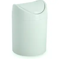 PlasticForte Mini prullenbakje - mintgroen - kunststof - met klepdeksel - keuken aanrecht/tafel model - 1,4L - 12 x 17 cm