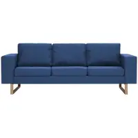 vidaXL Driezitsbank stof blauw