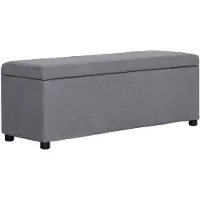 vidaXL Bankje met opbergvak 116 cm polyester lichtgrijs