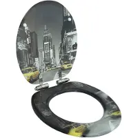 vidaXL Toiletbril met soft-close deksel New York MDF