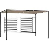 vidaXL Prieel met uittrekbaar dak 180 g/m² 3x4x2,3 m taupe