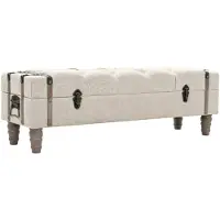 vidaXL Opbergbankje 111x34x37 cm massief hout en staal