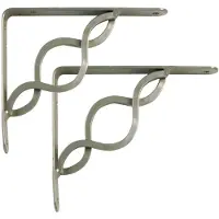 AMIG Plankdrager/steun/beugel Decoratief - 2x - metaal - zilver - H250 x B200 mm - Tot 145 kg - Plankdragers