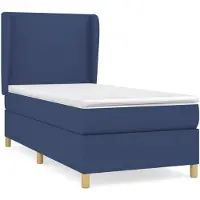 vidaXL Boxspringbed met matras, blauw, 100x200 cm, met stoffen bekleding