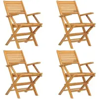 vidaXL Tuinstoelen inklapbaar 4 st 55x62x90 cm massief teakhout