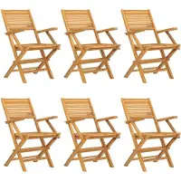 vidaXL Klapstoelen 6 stuks 55x62x90 cm Massief teakhout