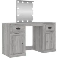 vidaXL Kaptafel met LED-verlichting 130x50x132,5 cm grijs sonoma eiken