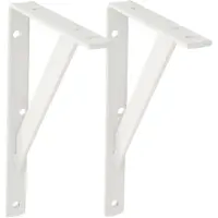 AMIG Plankdrager/planksteun van metaal - 2x - gelakt wit - H250 x B200 mm - Tot 320 kg - Plankdragers
