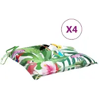 vidaXL Stoelkussens 4 st 40x40x7 cm stof meerkleurig