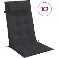 vidaXL Stoelkussens 2 st hoge rug oxford stof zwart