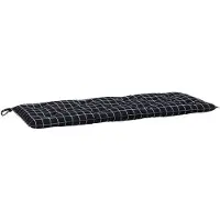 vidaXL Tuinbankkussen ruitpatroon 120x50x7 cm stof zwart