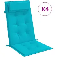 vidaXL Stoelkussens 4 st hoge rug oxford stof turquoise