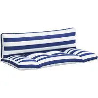 vidaXL Palletkussens 2 st gestreept oxford stof wit en blauw