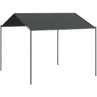 vidaXL - Tuinpaviljoen - 3x3 - m - staal - en - stof - antracietkleurig