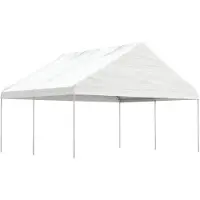 vidaXL Prieel met dak 4,46x5,88x3,75 m polyetheen wit