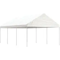 vidaXL Prieel met dak 6,69x4,08x3,22 m polyetheen wit