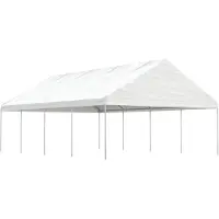 vidaXL Prieel met dak 8,92x5,88x3,75 m polyetheen wit