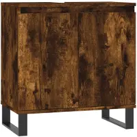 vidaXL Badkamerkast 58x33x60 cm bewerkt hout gerookt eikenkleurig