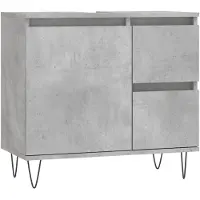 vidaXL Badkamerkast 65x33x60 cm bewerkt hout betongrijs