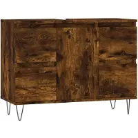 vidaXL Badkamerkast 80x33x60 cm bewerkt hout gerookt eikenkleurig