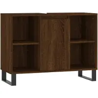 vidaXL Badkamerkast 80x33x60 cm bewerkt hout bruin eikenkleur