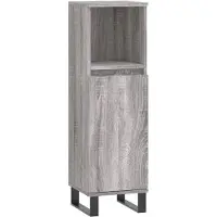 vidaXL Badkamerkast 30x30x100 cm bewerkt hout grijs sonoma eikenkleur