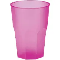 SANTEX drinkglazen frosted - fuchsia rozeA - 6xA - 420 ml - onbreekbaar kunststof - Cocktailglazen - Drinkglazen