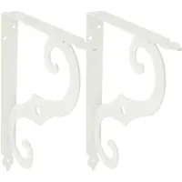 AMIG Plankdrager/steun/muurbeugel Barok - 2x - metaal - wit - H200 x B150 mm - Tot 100 kg - Plankdragers