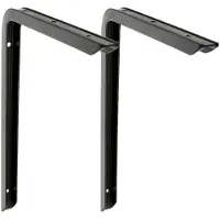 AMIG Plankdrager/planksteun - 2x - aluminium - gelakt zwart - H350 x B200 mm - max gewicht 45 kg - Plankdragers