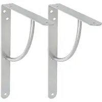AMIG Plankdrager/planksteun van metaal - 2x - gelakt zilvergrijs - H200 x B150 mm - Tot 105 kg - Plankdragers