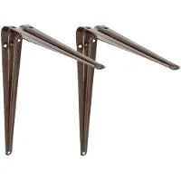AMIG Plankdrager/planksteun van metaal - 2x - gelakt bruin - H350 x B300 mm - Plankdragers