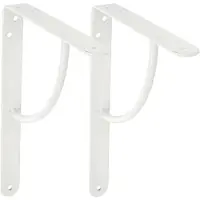 AMIG Plankdrager/planksteun van metaal - 2x - gelakt wit - H200 x B150 mm - Tot 105 kg - Plankdragers