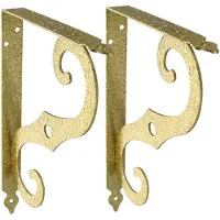 AMIG Plankdrager/steun/muurbeugel Barok - 2x - metaal - messing - H250 x B190 mm - Tot 100 kg - Plankdragers