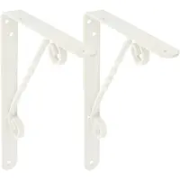 AMIG Plankdrager/steun/beugel Decoratief - 2x - metaal - wit - H250 x B200 mm - Tot 60 kg - Plankdragers