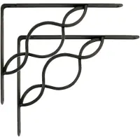 AMIG Plankdrager/steun/beugel Decoratief - 2x - metaal - zwart - H200 x B150 mm - Tot 180 kg - Plankdragers