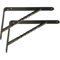 AMIG Plankdrager/steun/beugel Spiraal - 2x - metaal - zwart - H250 x B200 mm - Tot 225 kg - Plankdragers