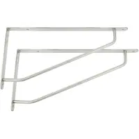 AMIG Plankdrager/steun/muurbeugel - 2x - rvs metaal - zilver - H120 x B240 mm - Tot 65 kg - Plankdragers