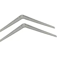 AMIG Plankdrager/planksteun van metaal - 2x - gelakt zilver - H400 x B350 mm - Plankdragers