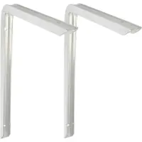 AMIG Plankdrager/planksteun - 2x - aluminium - gelakt zilver - H250 x B150 mm - max gewicht 50 kg - Plankdragers
