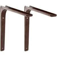 AMIG Plankdrager/planksteun van metaal - 2x - gelakt bruin - H300 x B400 mm - Plankdragers