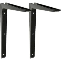 AMIG Plankdrager/planksteun - 2x - aluminium - gelakt zwart - H250 x B200 mm - Plankdragers