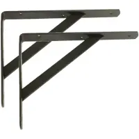 AMIG Plankdrager/planksteun van metaal - 2x - gelakt zwart - H250 x B200 mm - Tot 320 kg - Plankdragers